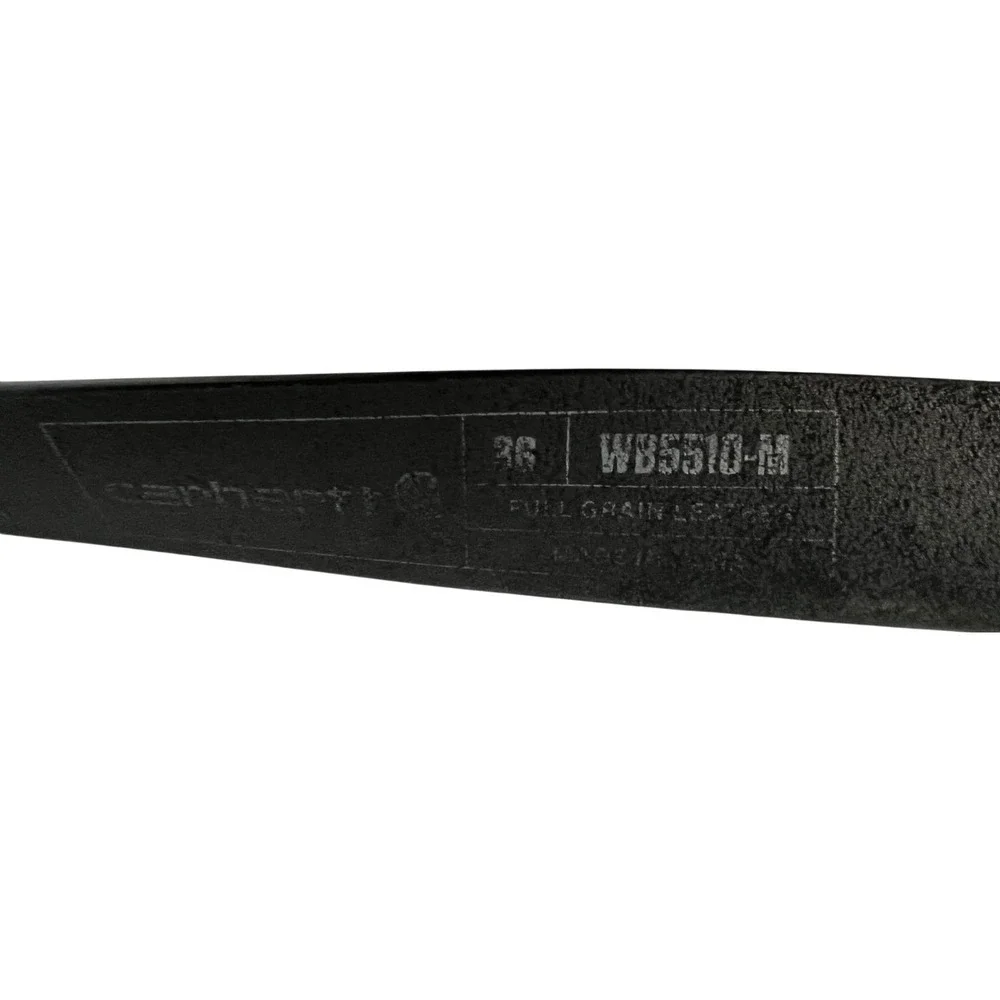 Carhartt Mens Black Full Grain Leather Belt WB5510-M Size 36 Workwear Utility